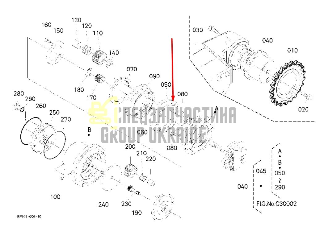 RB401-78020 Сальник бортового редуктора даукон, ущільнення KUBOTA U25