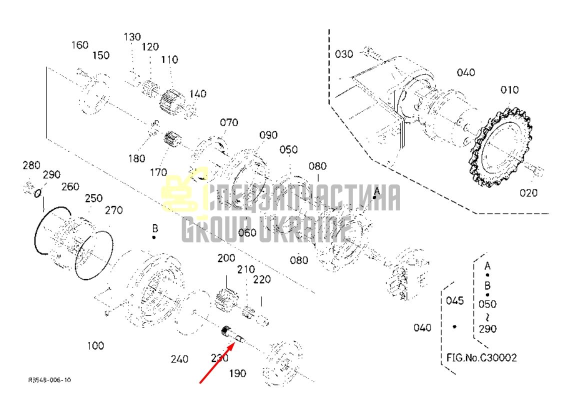 RB511-78130 Вал головної передачі KUBOTA U25-3