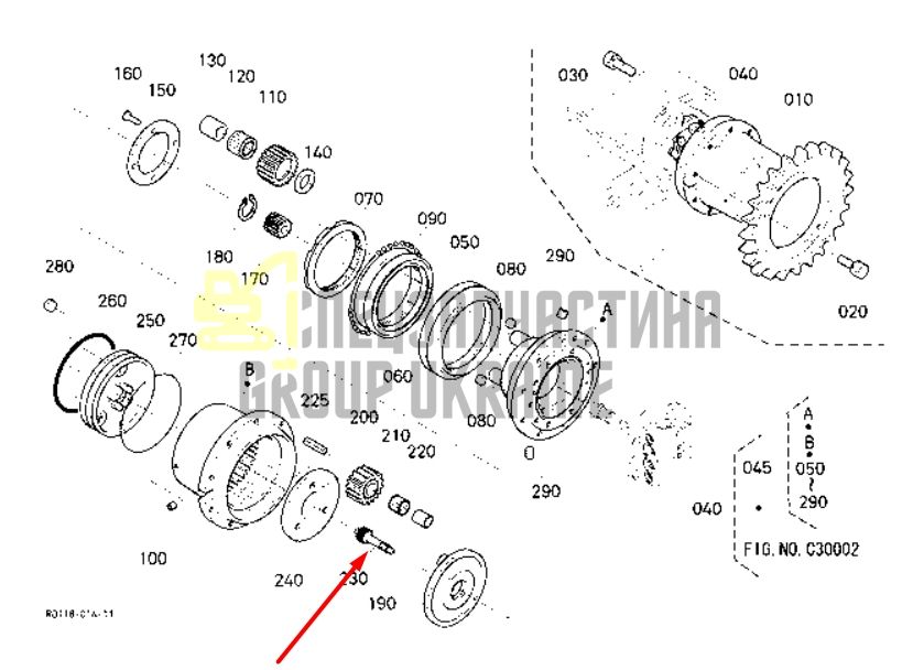 RD11878210 Вал головної передачі KUBOTA KX121-3