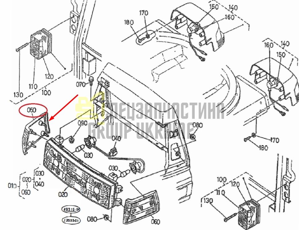 Придбати Kubota T0270-99070 Катафот правий для L3010