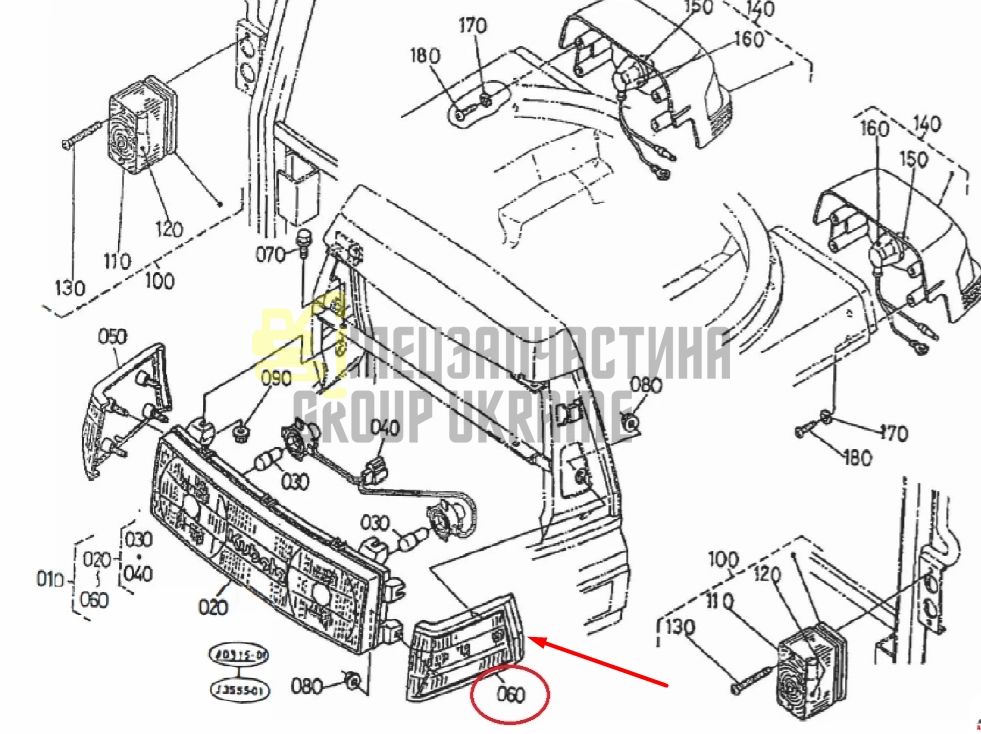 Придбати Kubota T0270-99080 Катафот лівий для L3010