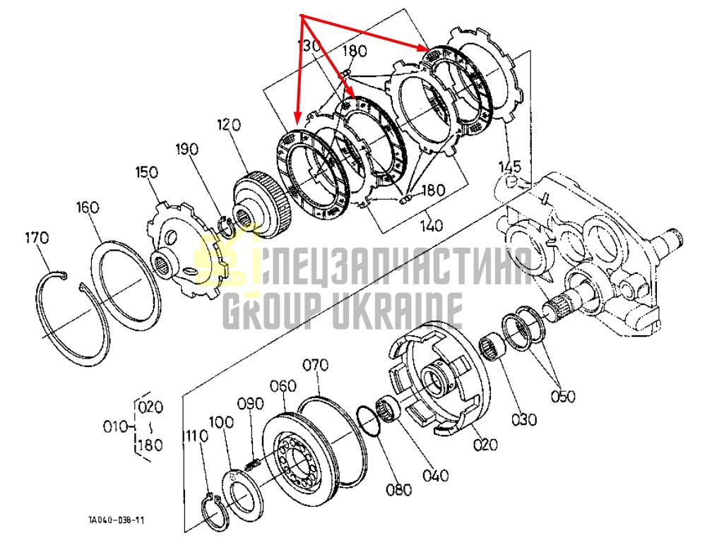 Придбати Kubota 34076-61650 Фрикційний диск для L3010
