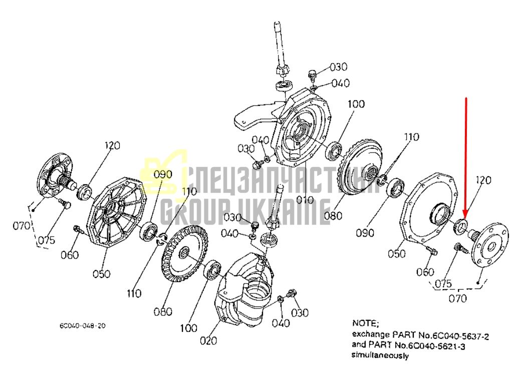 Kubota T0430-57340 Сальник півосі переднього мосту для B1700