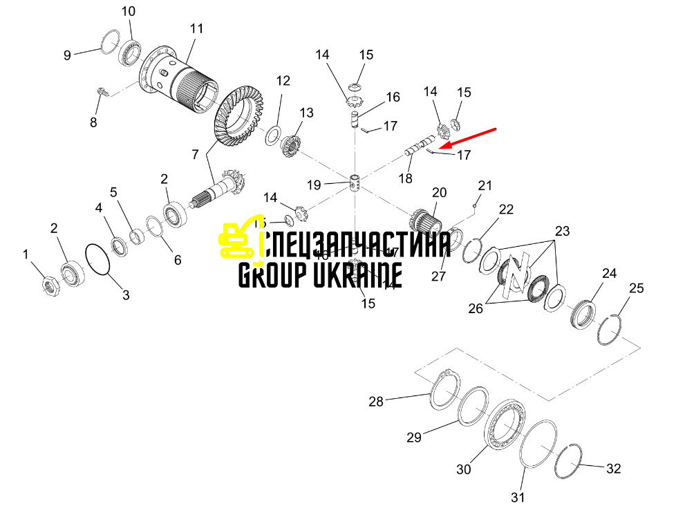 Штифт, шпонка Dana Spicer 014.03.3539 014033539 MF 725-155 5H. 014033539