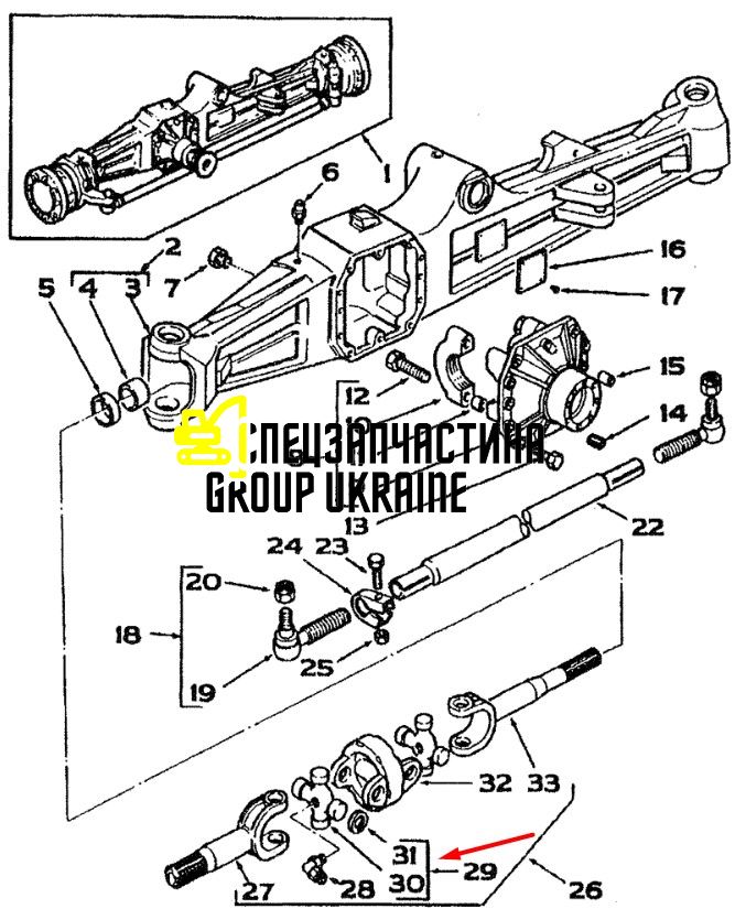 3476314M91 (040823, CA0040823, 03225800) Хрестовина New Holland, Carraro 27*71