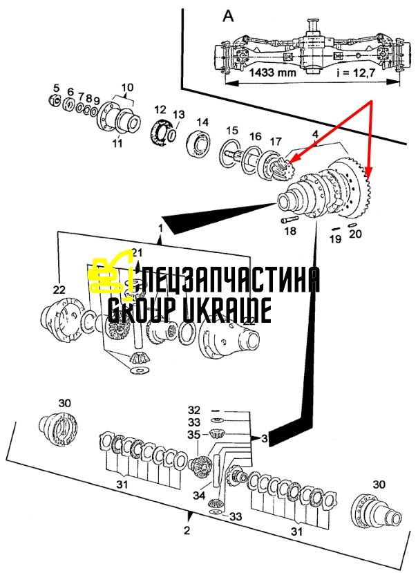1-33-742-040 (133742040) Головна (конічна) пара New Holland, Dana Spicer