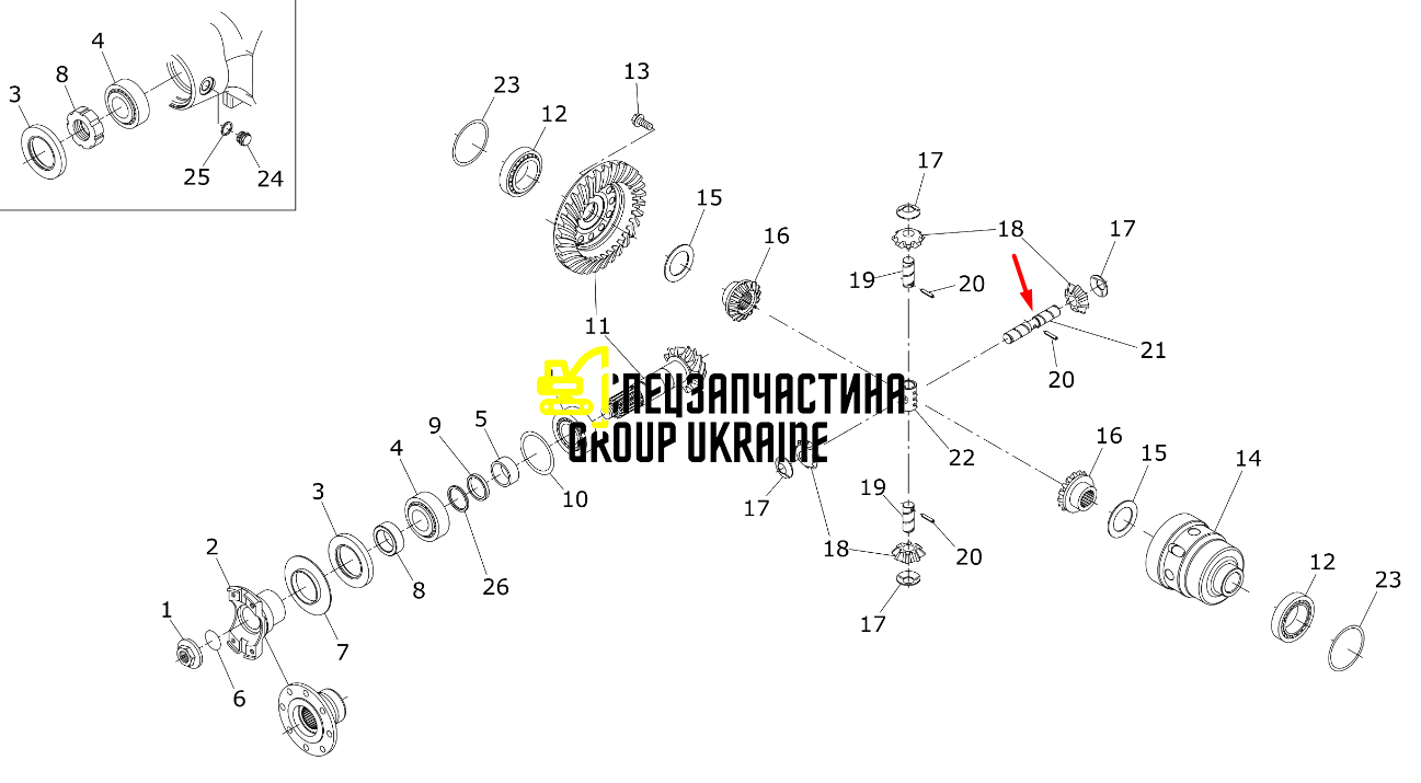111.04.033.02 1110403302 Палець металевий диференціала Manitou Dieci Faresin Dana spicer