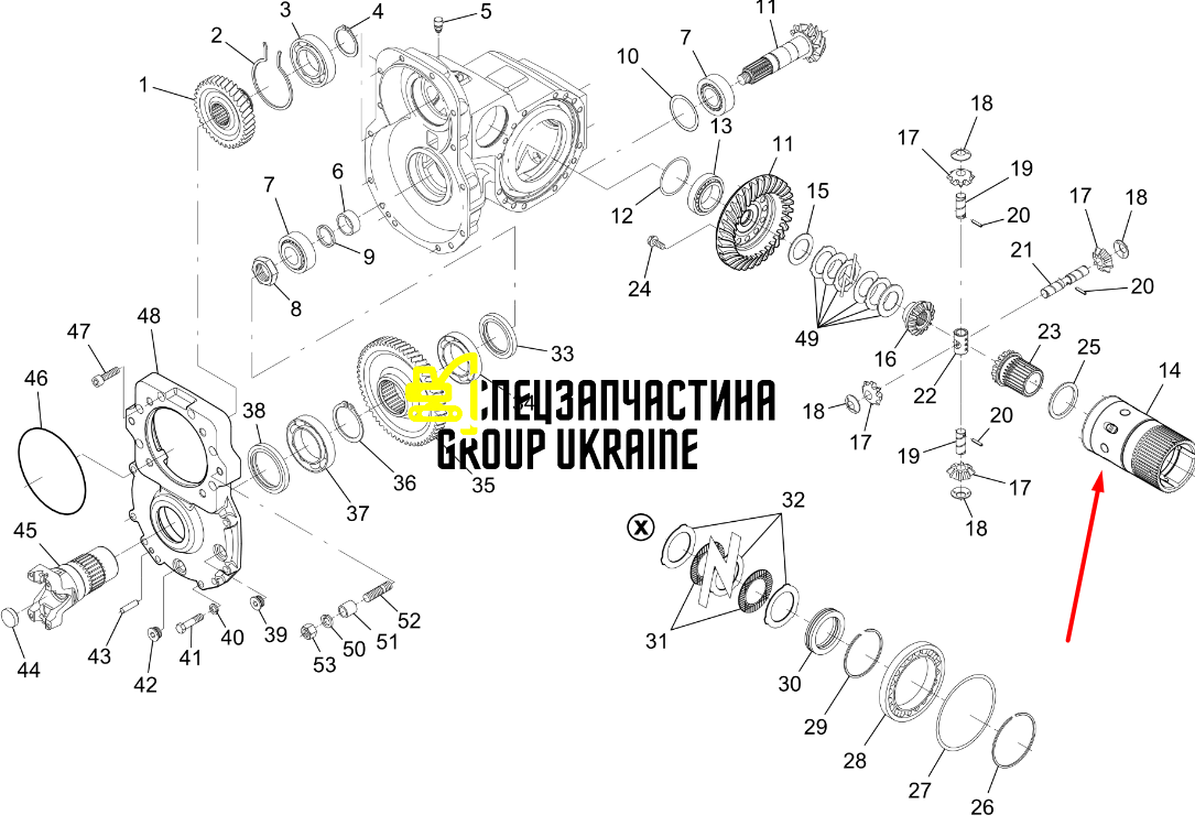 111.04.056.04 1110405604 Корпус диференціалу Manitou Dieci Faresin Dana spicer 