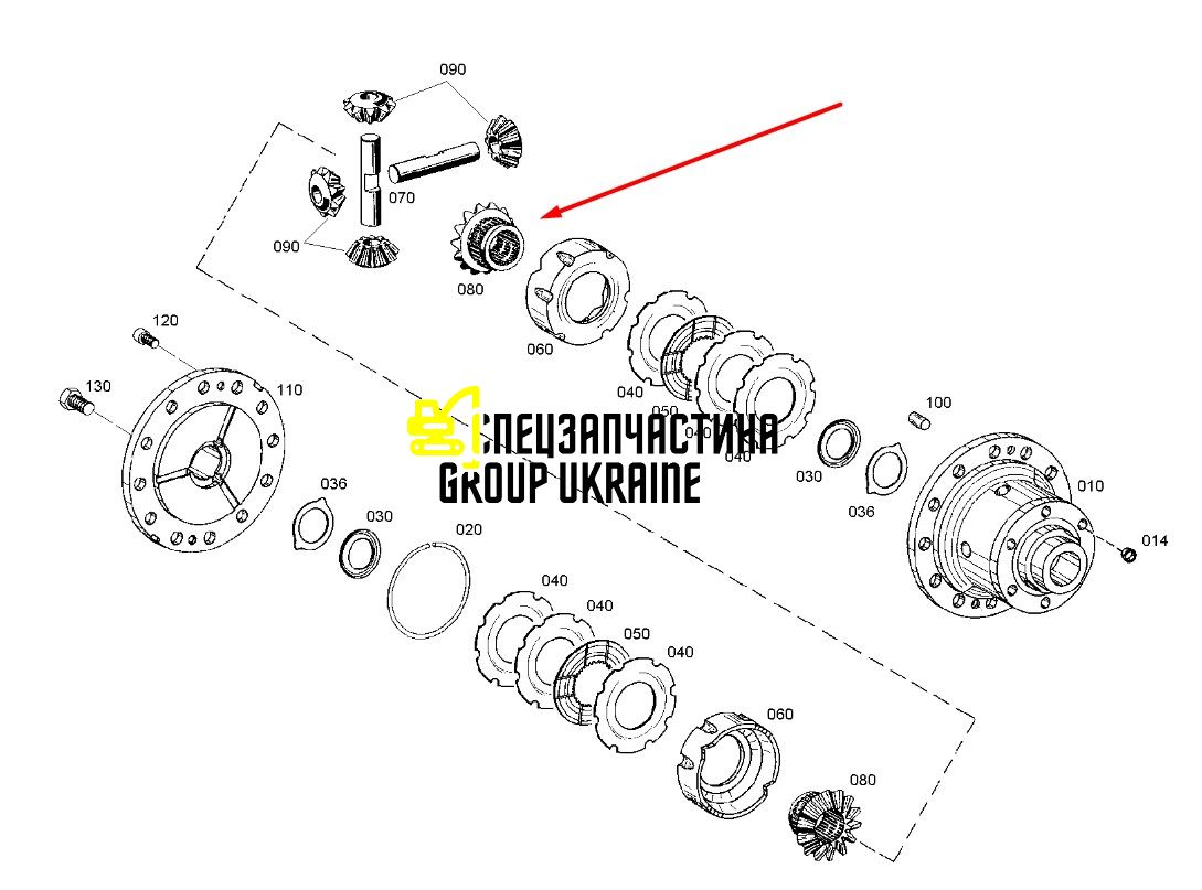 119339A1 (4061310129, 3232281M1, 002283402) Шестерня диференціала New Holland, ZF Z16