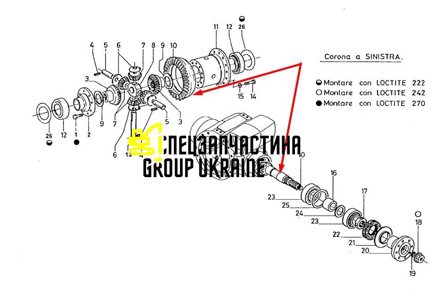 1452615 Головна (конічна) пара New Holland, Dana Spicer