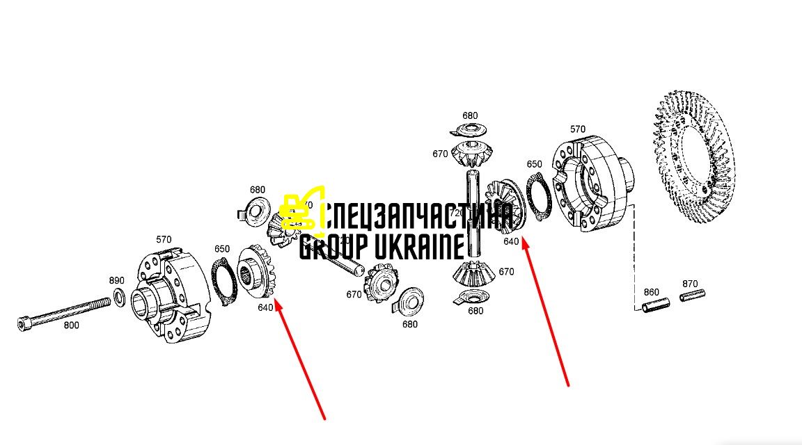 153317411 (4461371043, 011704962, 5W-6884) Шестерня диференціала New Holland, ZF Z16