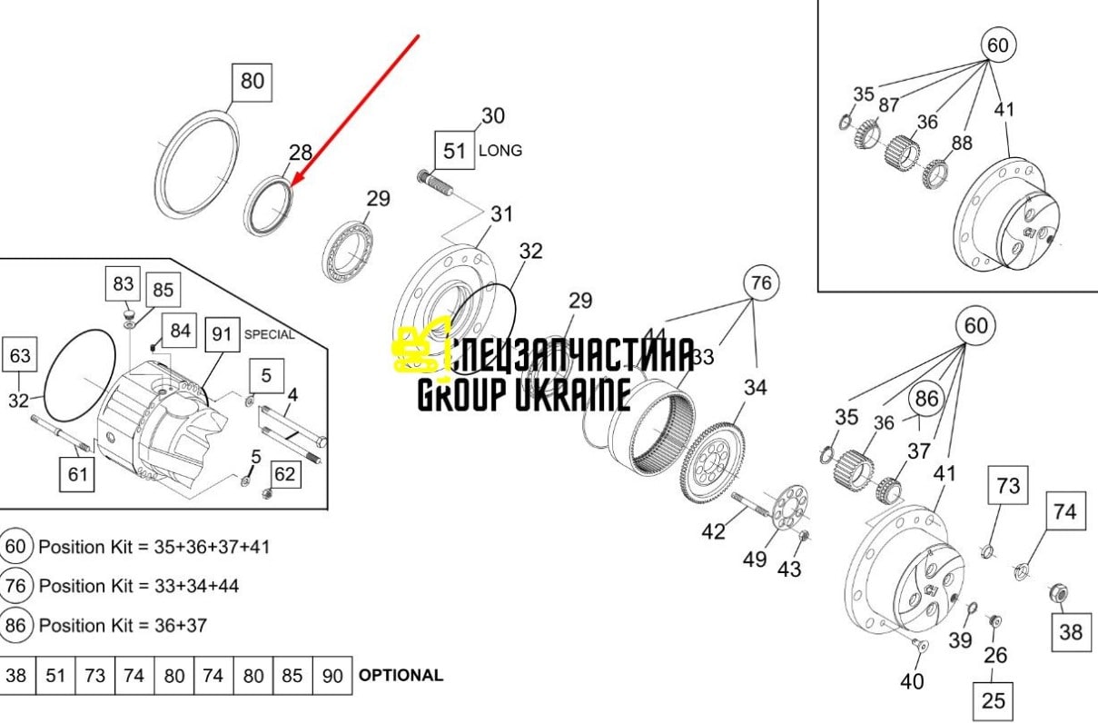 76094093 Сальник New Holland, Dana Spicer 140x170x14, 5/16