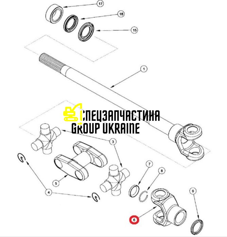 231021a2 (070UE132-X, CI231021A2) Вилка крестовины внешняя New Holland, Dana Spicer