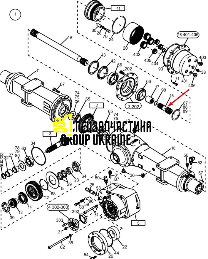 2809582 (20G-23-31130, 834470, 7003278) Вал-шестерня New Holland, Carraro Z14 M3