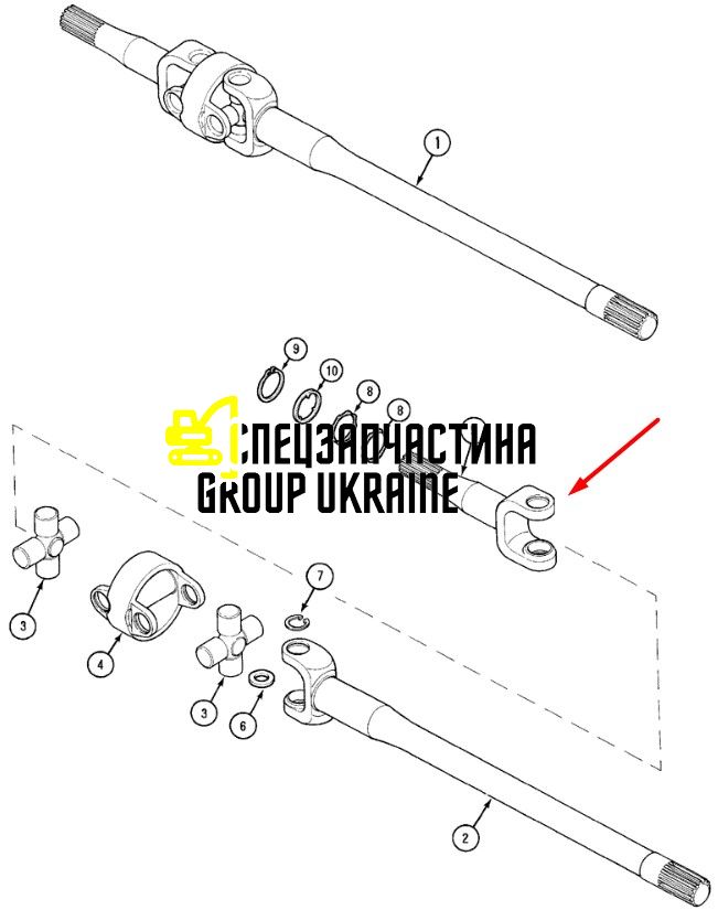 319766A1 (046246, 3694425M1, 300160A1) Піввісь коротка New Holland, Carraro