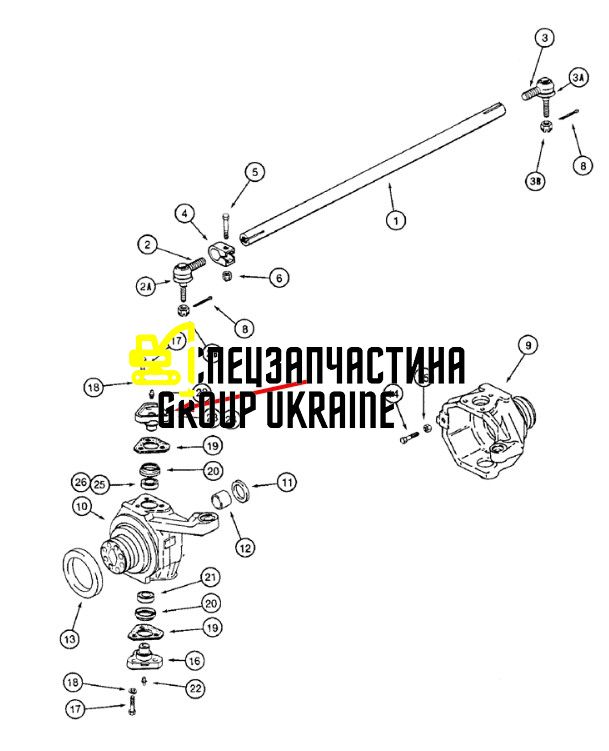 3523061M1 (123640) Шкворень New Holland, Carraro