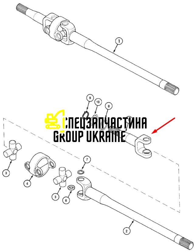 319764A1 (046245) Піввісь коротка New Holland, Carraro