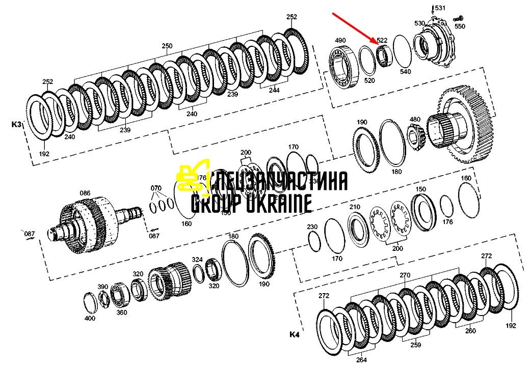 387457A1 (0750118380) Роликовий підшипник New Holland, ZF