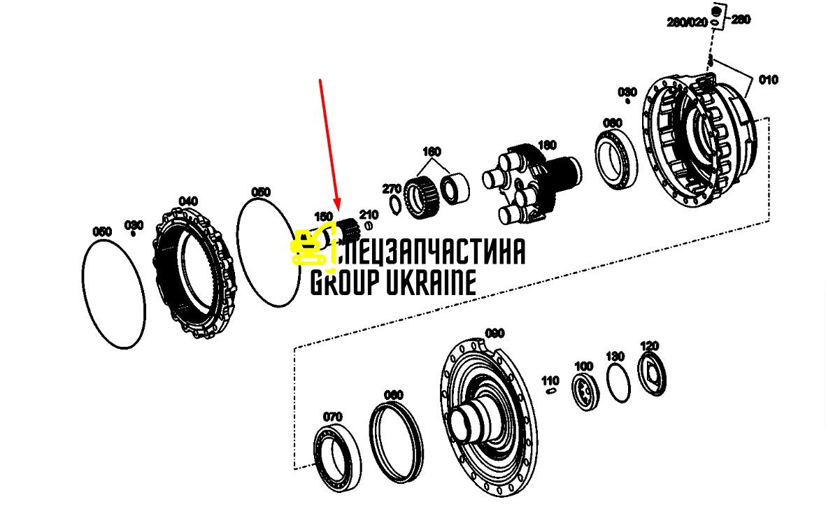8603614 (4474352062) Вал сонячної шестерні New Holland, ZF