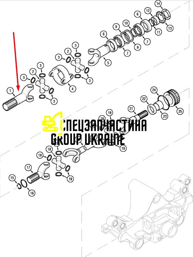 340429A1 (046241, 11353780) Піввісь коротка New Holland, Carraro