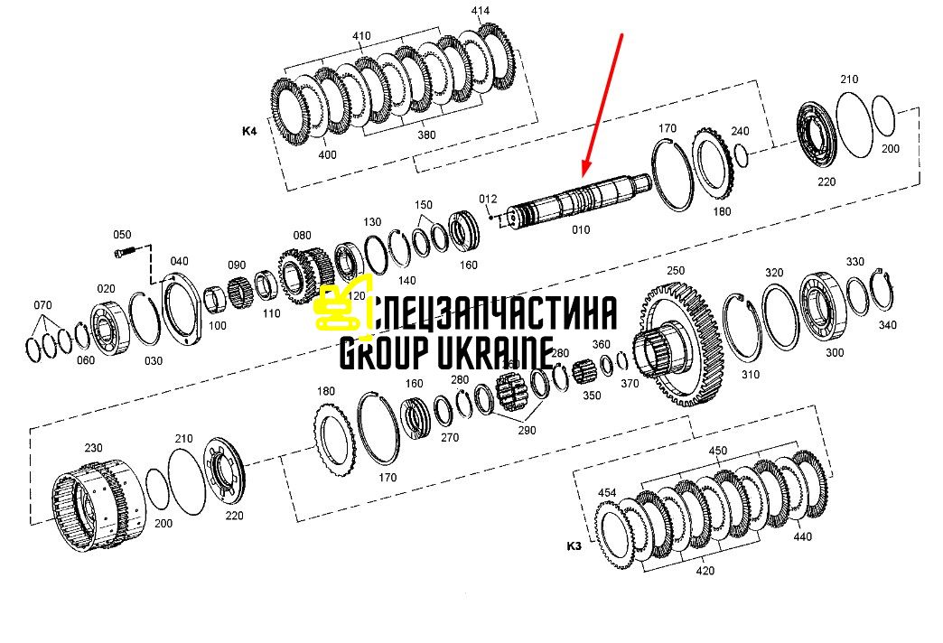 Вал шестерні ZF 4651353017, 4651353017, 4651.353.017
