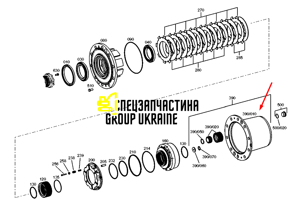 47361611 Корпус и кришка бортового редуктора NEW HOLLAND 4472347038