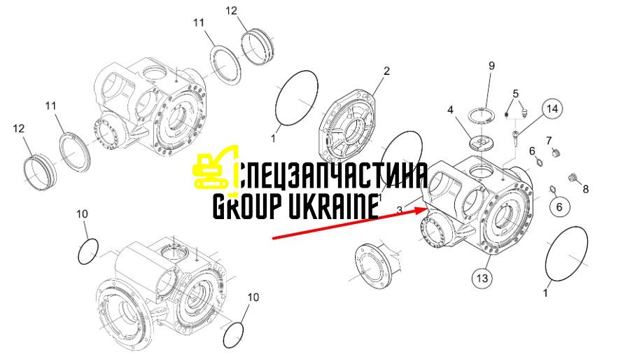 71475285 (212.01.018.01) Корпус мосту New Holland, Dana Spicer