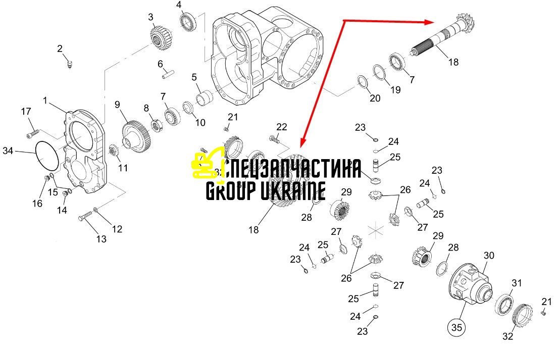 71491233 (1167207, 71482589) Головна (конічна) пара New Holland, Dana Spicer