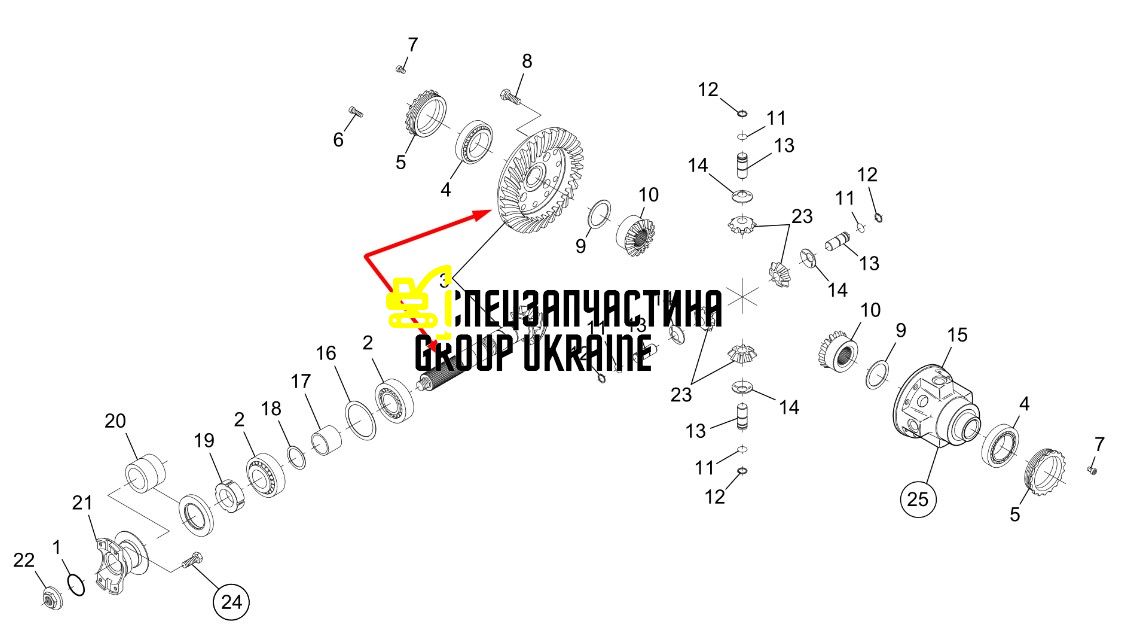 71491243 (1168180, 71490718) Головна (конічна) пара New Holland, Dana Spicer