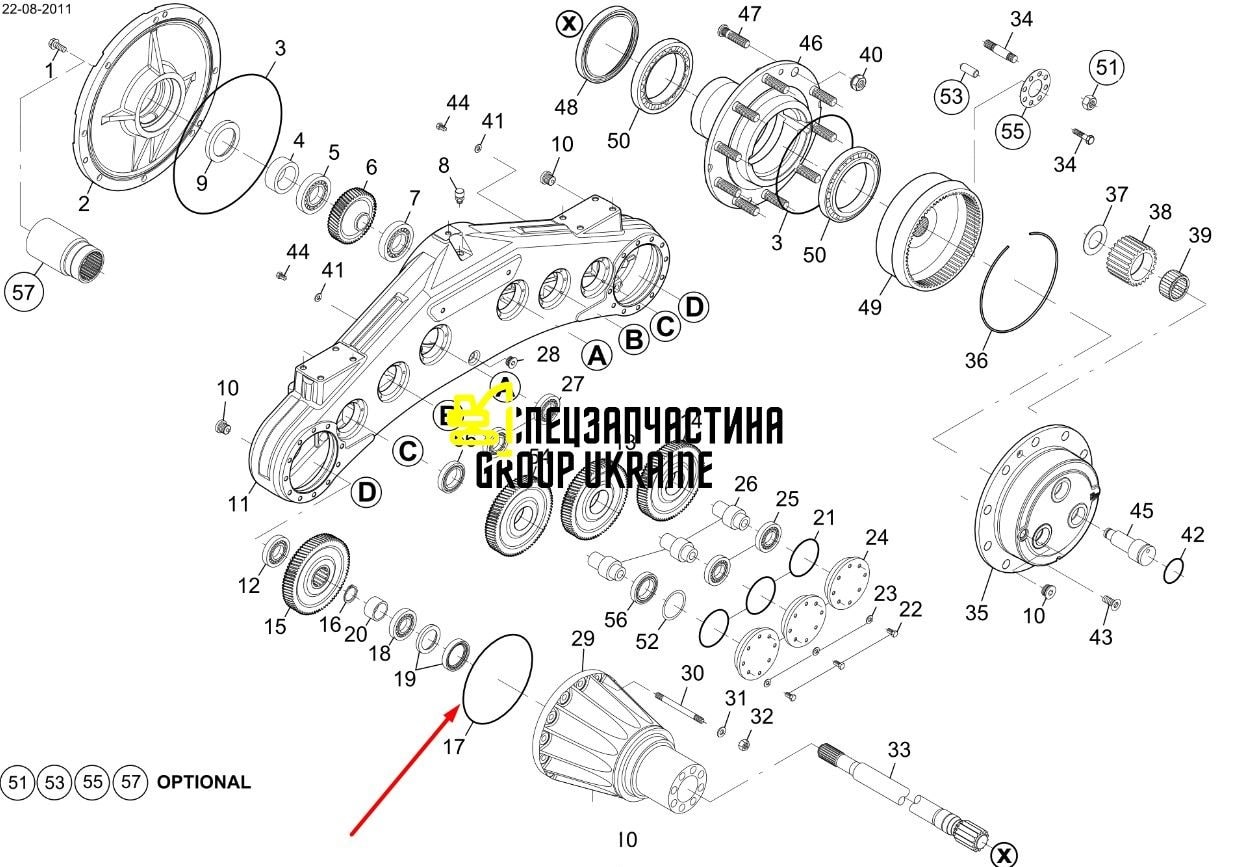 76086000 (001.05.1178, 5H.001051178, 106533) Кільце ущільнювача New Holland, Dana Spicer