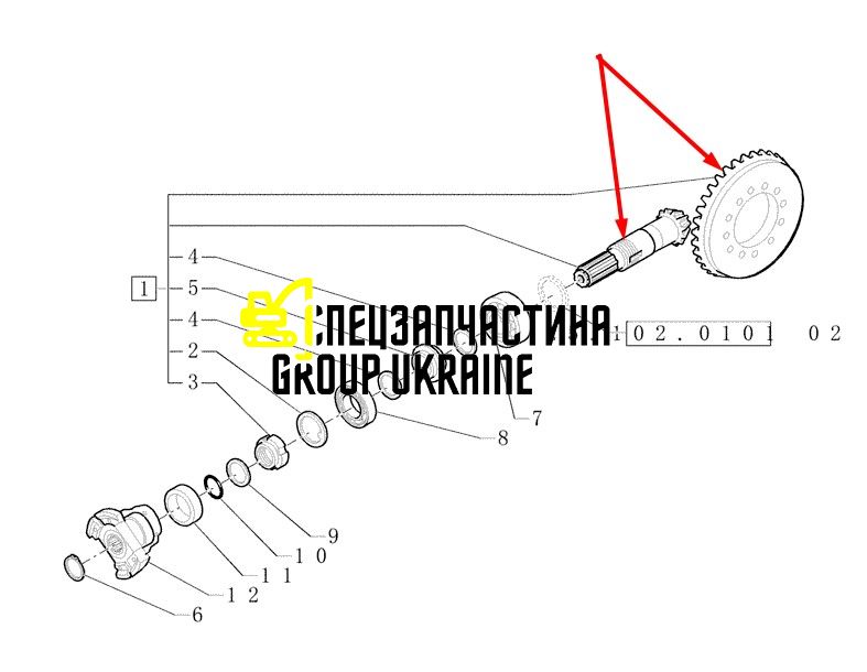 84197567 (066686, 85812286) Головна пара New Holland, Carraro 12/33