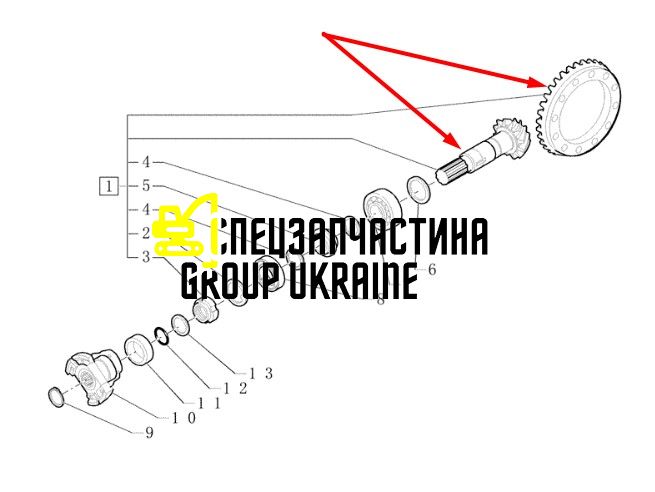 84203713 (068346, 068629 11716550, 15071270, CA0068346) Головна пара New Holland, Carraro 12/33