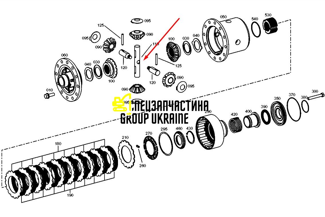 364-4400 (84353925, 4481316038) Вісь диференціала Caterpillar 938