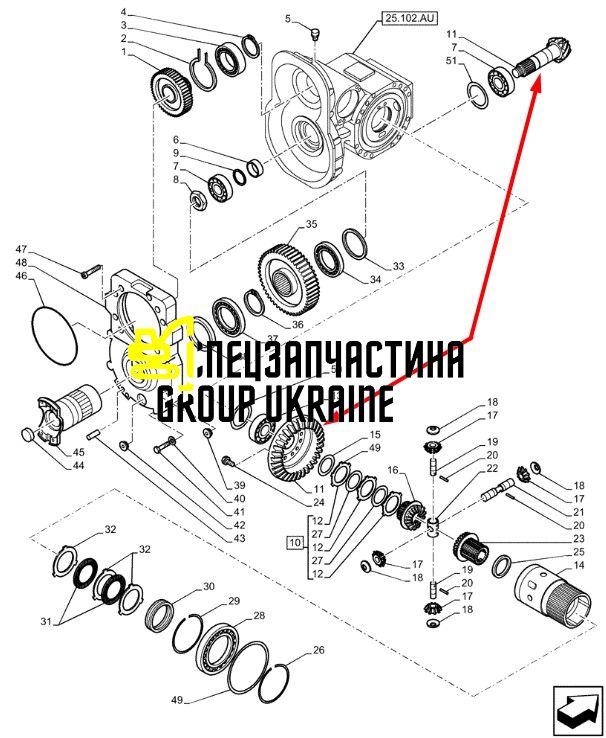 81877C1 (065631) Головна пара New Holland, Carraro Z11/32