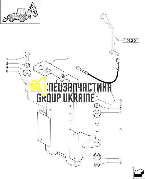 85805409 Трос управління аутригера New Holland B110, B115