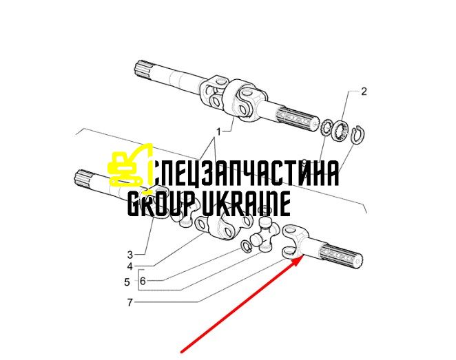 85805997 (048685, RI-661970, 87306929) Піввісь коротка New Holland, Carraro