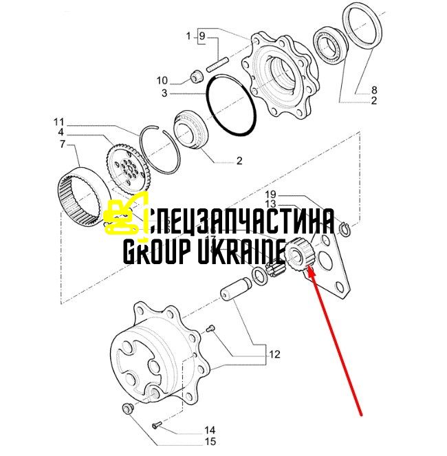 6914500 (125455, 11988585, CA0125455) Супутник New Holland, Carraro Z-23