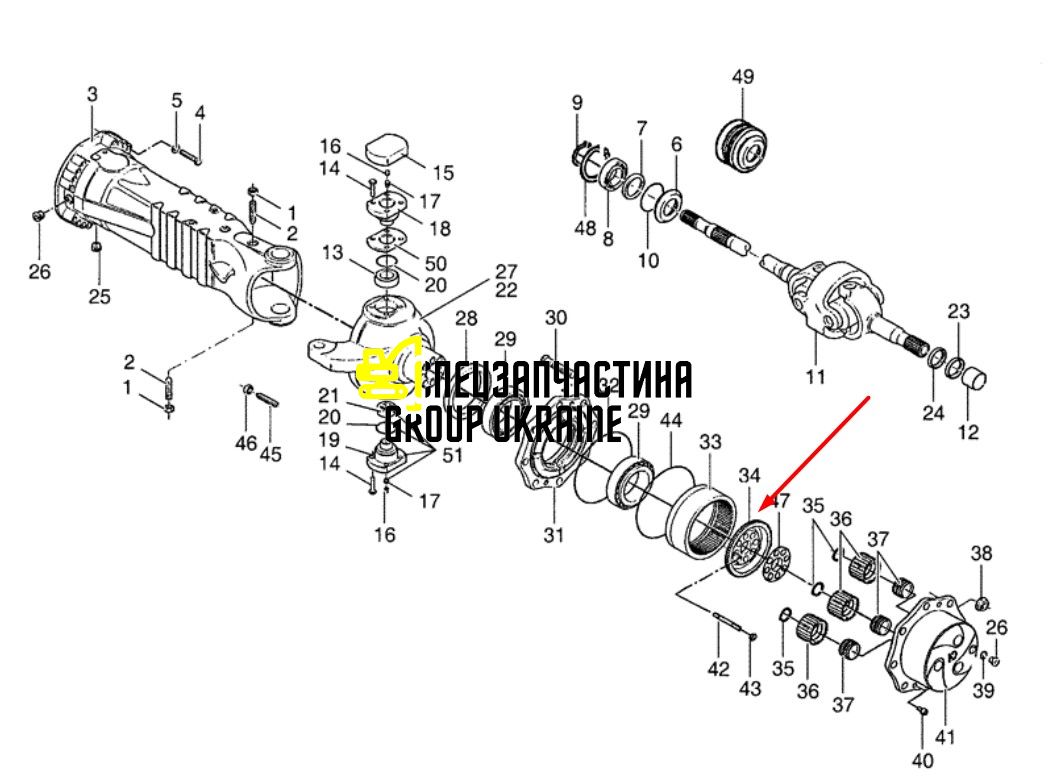 Фланцева опора редуктора New Holland, DANA SPICER 85806980