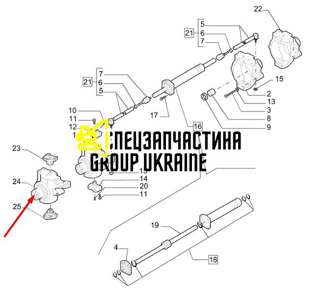 85805981 (149147) Поворотний кулак New Holland, Carraro