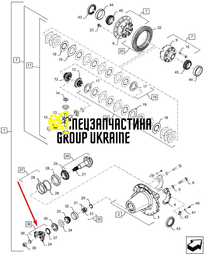 87324528 (070UE137X, 070UE138R) Фланець New Holland, Dana Spicer Mag.290, MX310, T8040