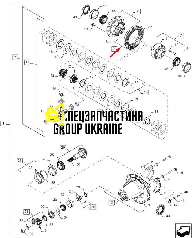 87324538 (070ga123X) Головна (конічна) пара New Holland, Dana Spicer T8040-50/Mag.310