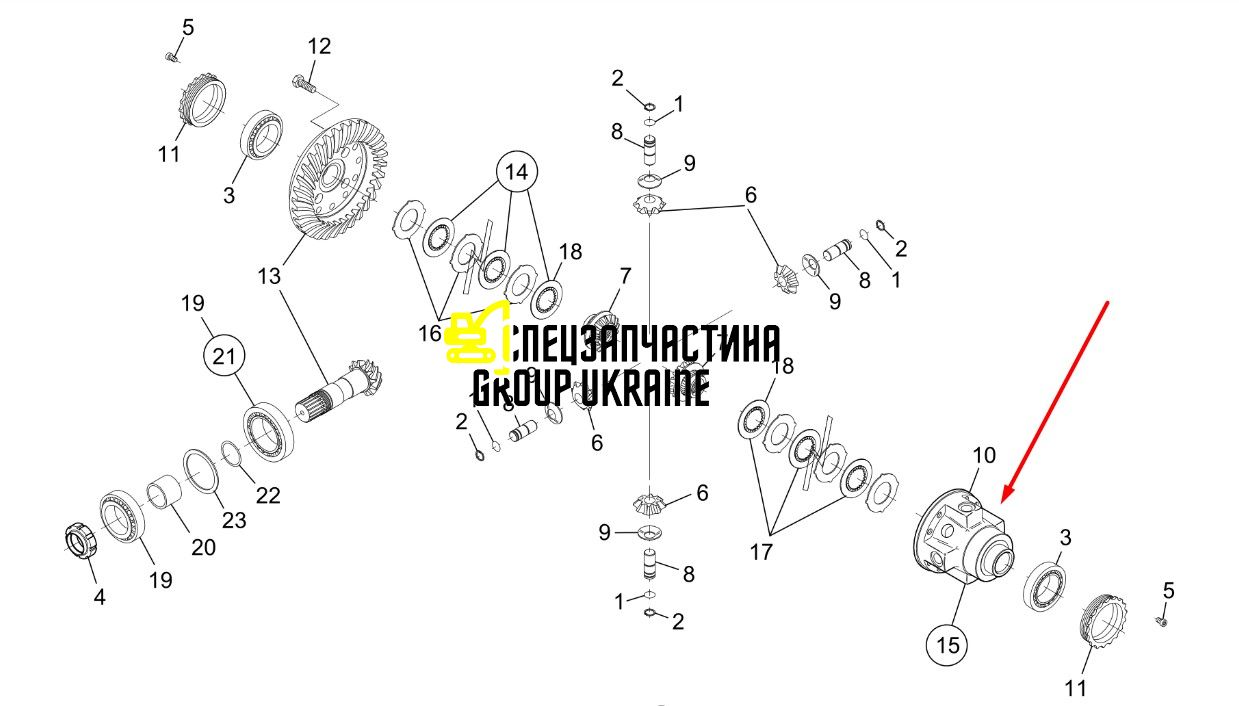87541815 (112.04.011.04, Z101729, 5370652112) Корпус диференціала New Holland, DANA Spicer
