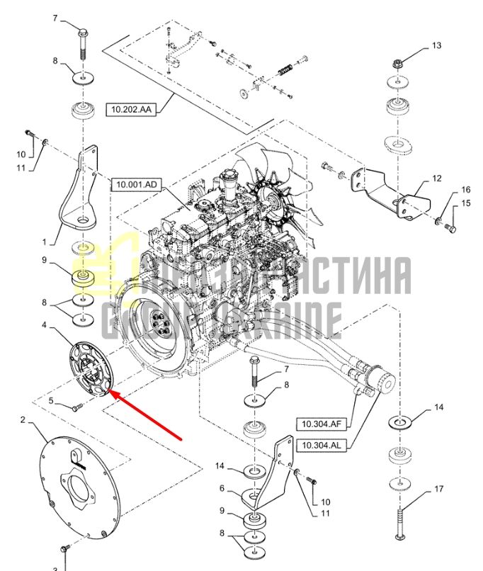 87670983 Гнучка муфта екскаватора New Holland, Case