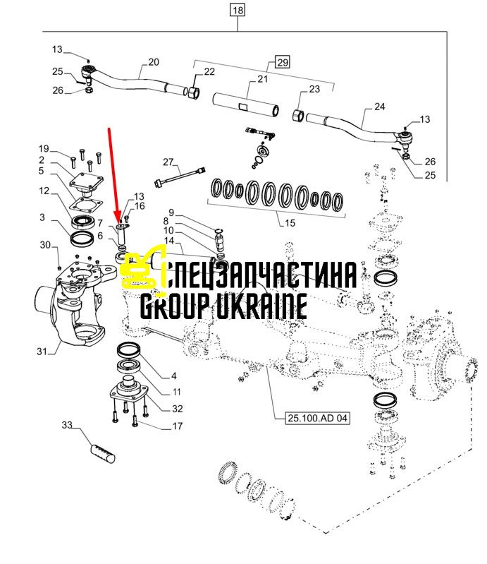 87674623 (770.24.007.01) Палець гідроциліндра New Holland, Dana Spicer Mag.310