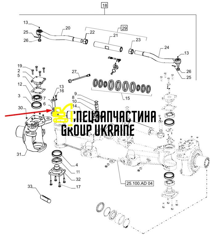 87674624 (87026499, 87554192) Розпірна втулка г/циліндра New Holland, Dana Spicer