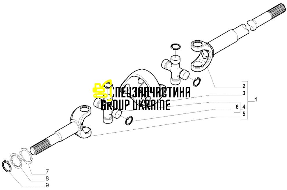 87710167 (149582, 6194913M91, 11716630, CA0149582, 852-04-0152) Піввісь у зборі New Holland, Carraro