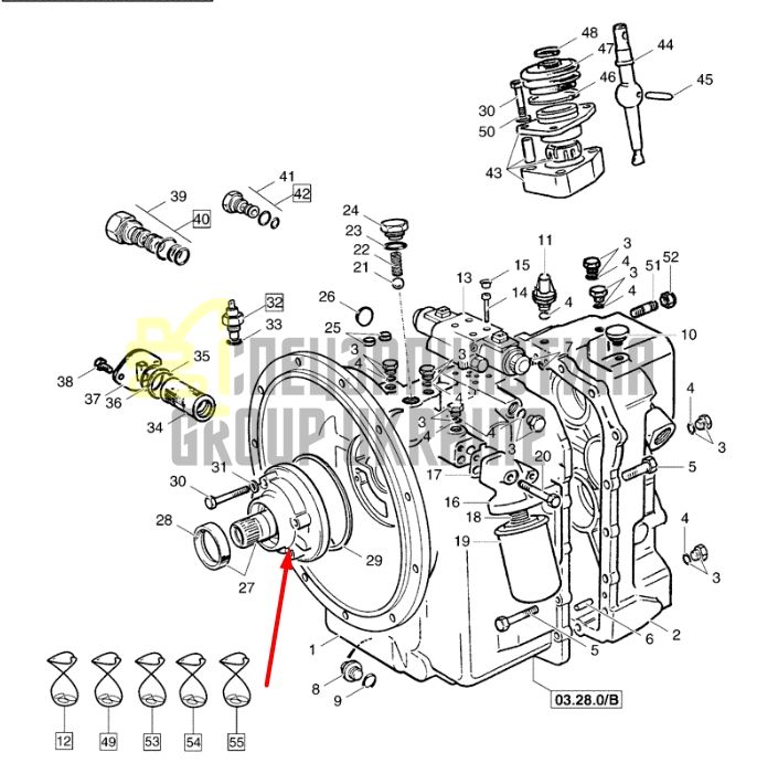 9968311 (6194134M91) Масляний насос КПП для New Holland B110