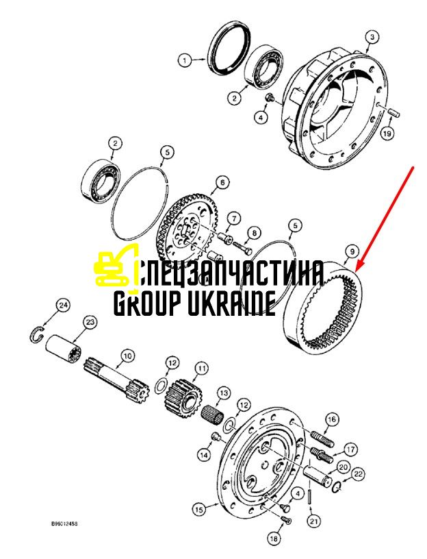 E135755 (145283, 83957870, CA0117181) Шестерня корончаста New Holland, Carraro Z-75