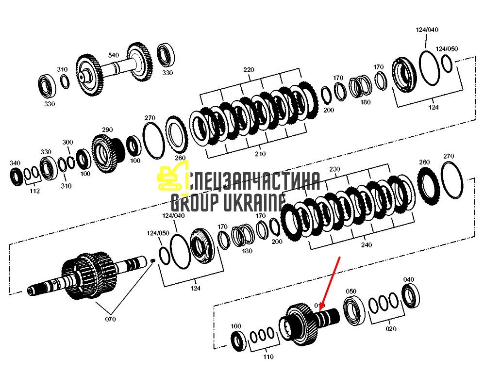 04416752 (2095368053) Фрезерований вал із шестернею Same Deutz Fahr