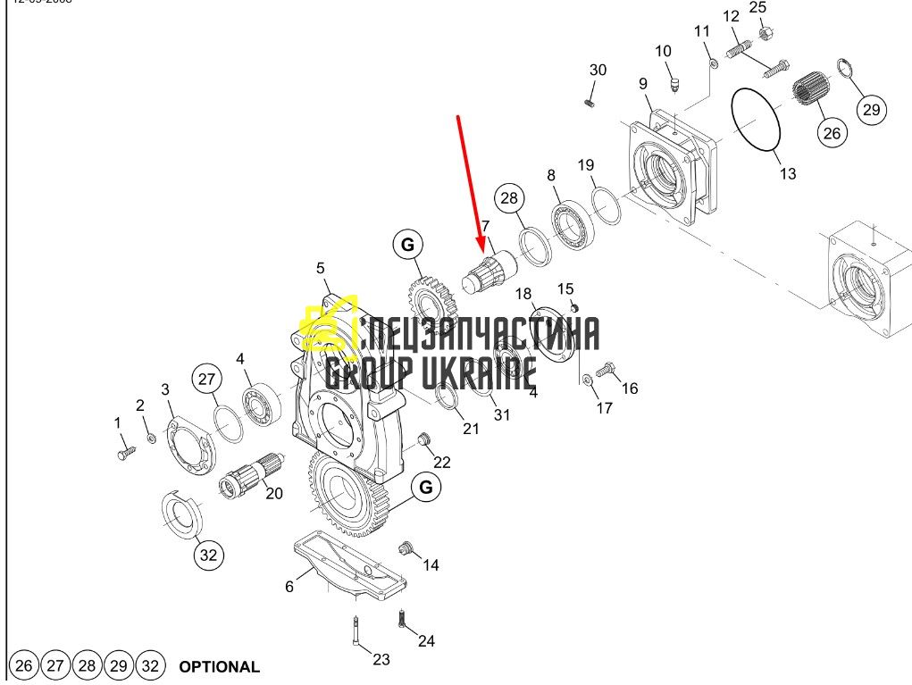 5370651518 (721.14.004.07) Ведучий вал Terex